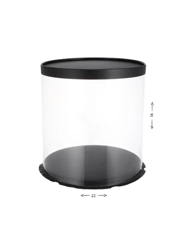 Round Black Cake Box - 22x22x16