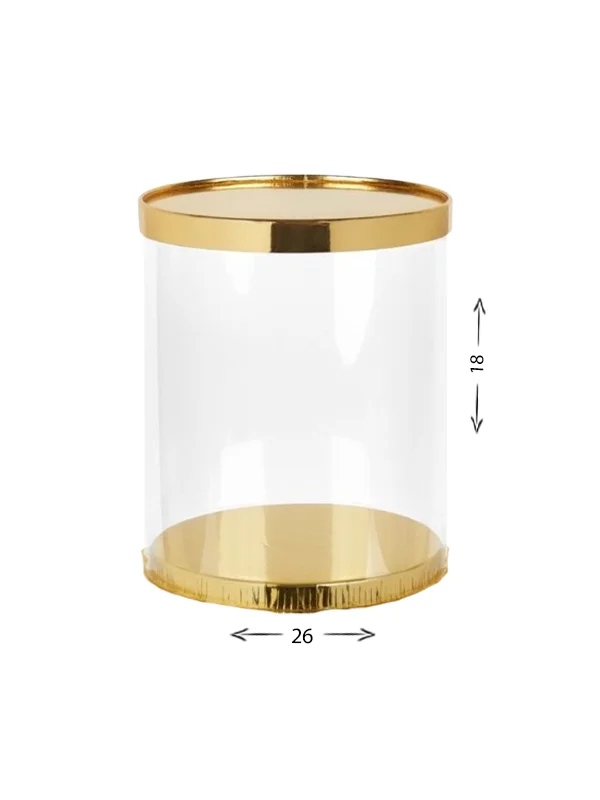 Round Gold Cake Box - 26x26x18