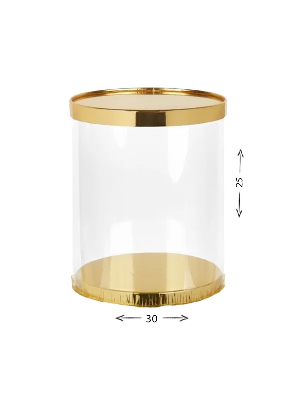 Round Gold Cake Box - 30x30x25