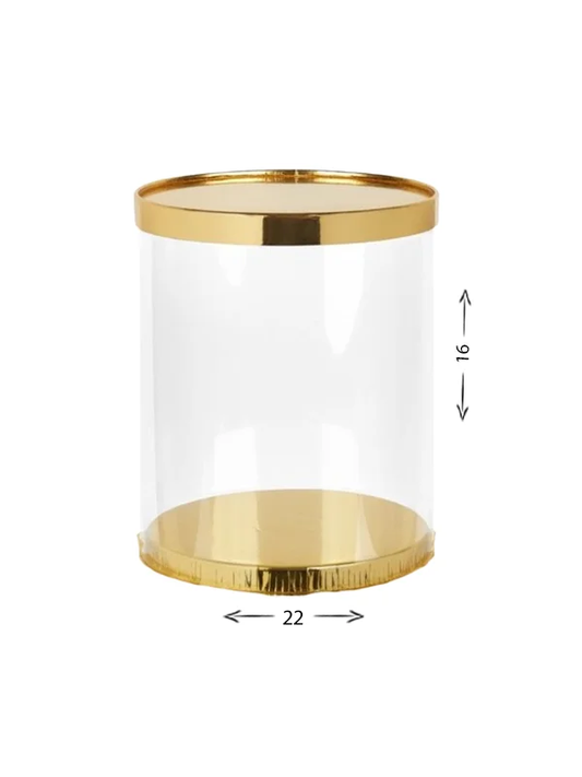Round Gold Cake Box - 22x22x16